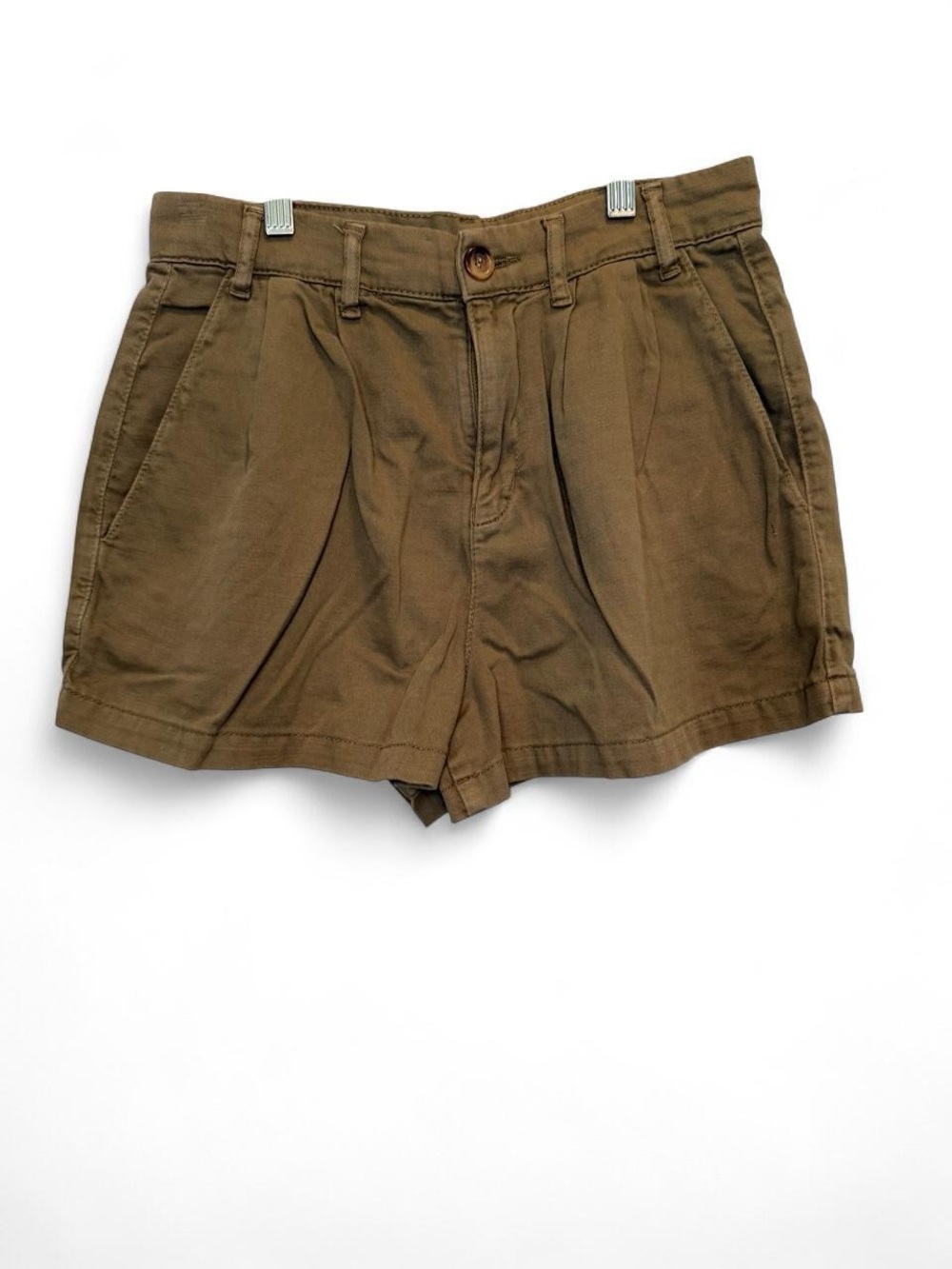 Free People Billie Chino Pleated High Waisted Olive Green Shorts Size 2 Gorpcore